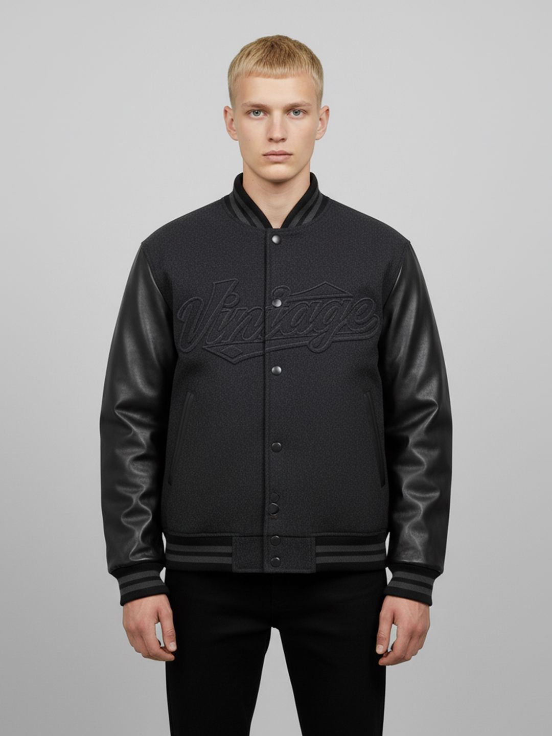 Mast & Harbour Men Geometric Colourblocked Bomber with Embroidered Jacket