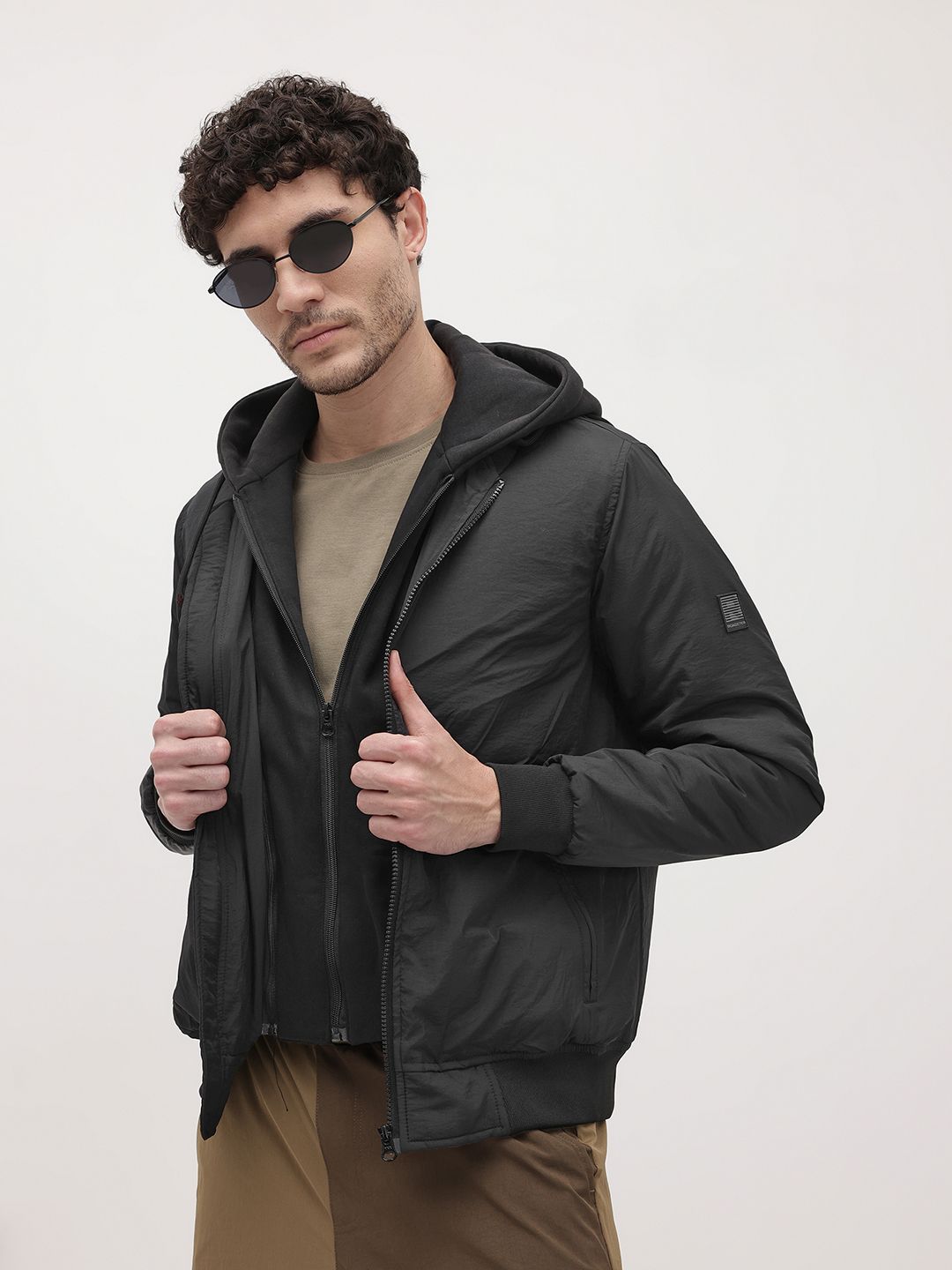 The Roadster Life Co. Bomber Jacket with Detachable Hood