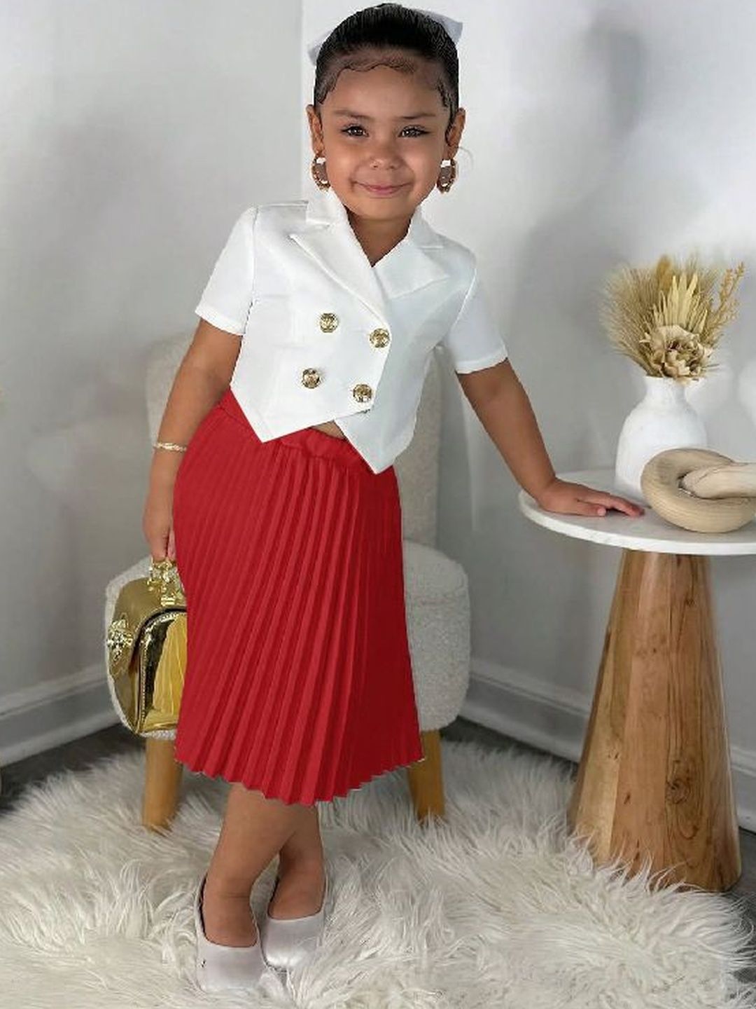 StyleCast x Revolte Girls Shirt Collar Top With Skirt