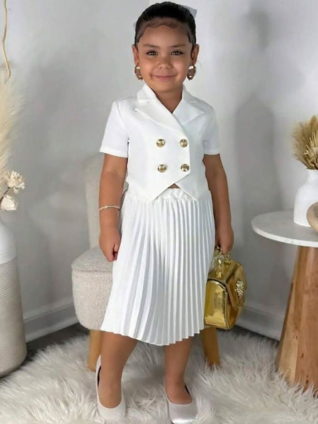 StyleCast x Revolte Girls Shirt Collar Top With Skirt