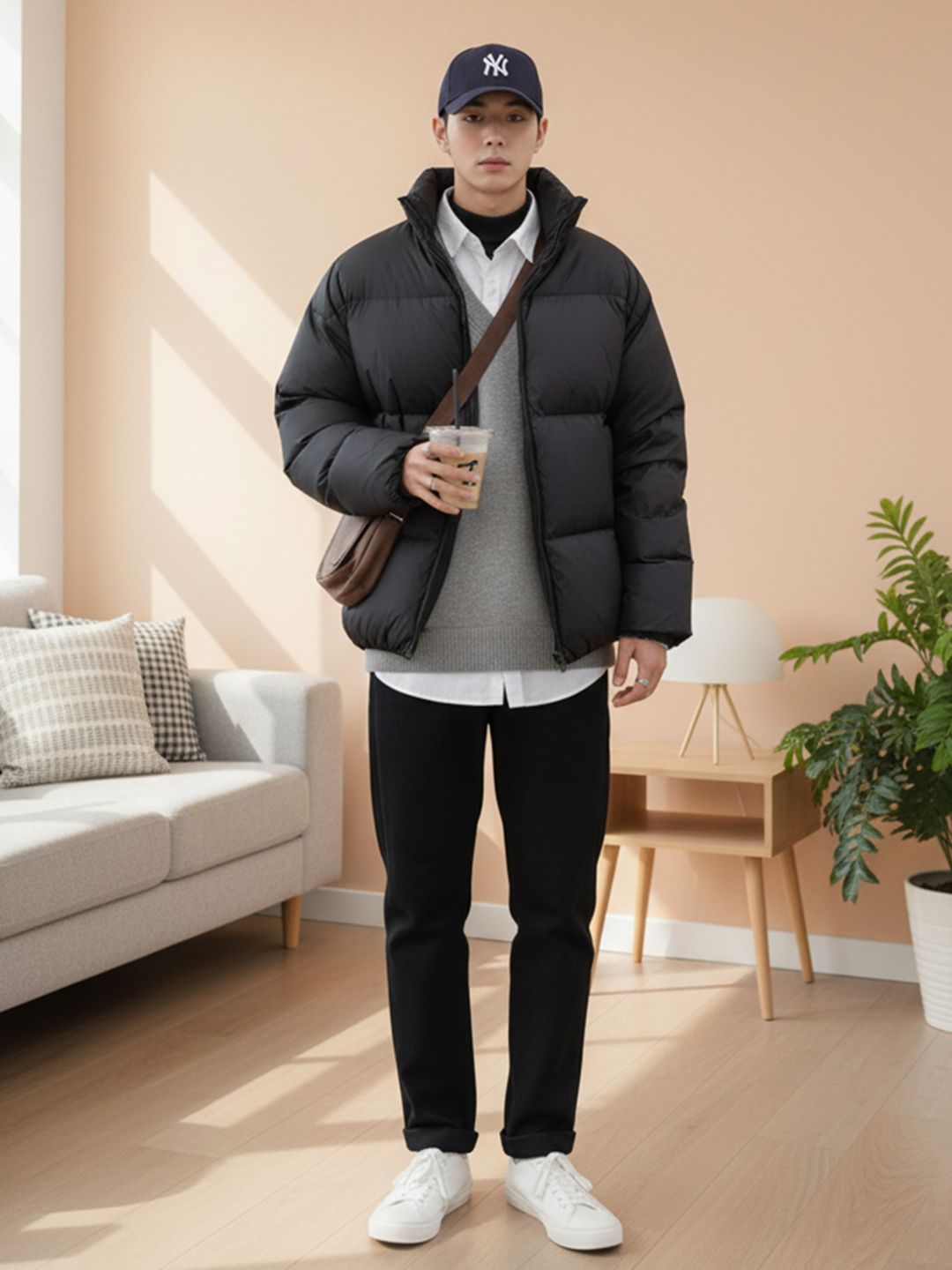 Mast & Harbour Men Mock Collar Solid Padded Jacket