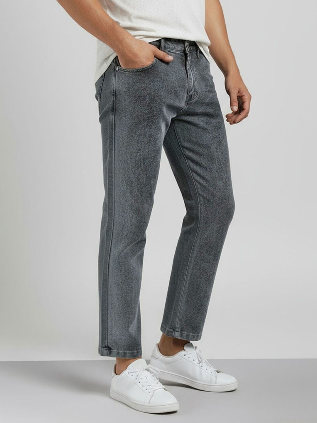 Mast & Harbour Men Tapered Fit Mid-Rise Light Fade Acid Wash Jeans