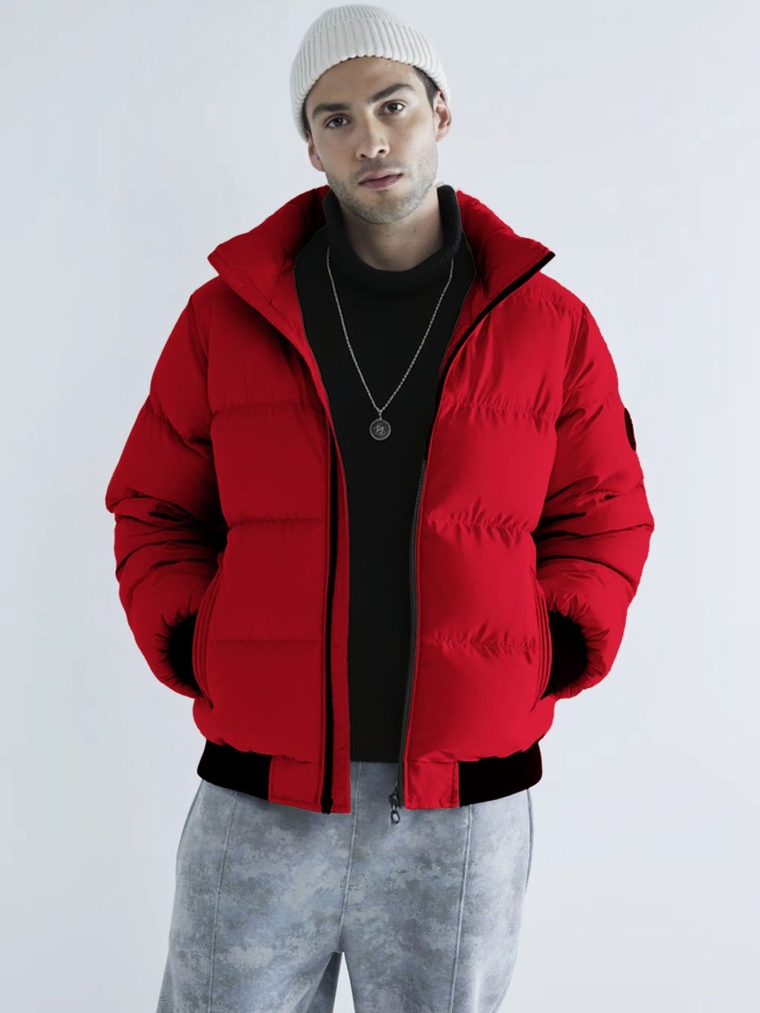 StyleCast x Revolte Mock Collar Puffer Jacket