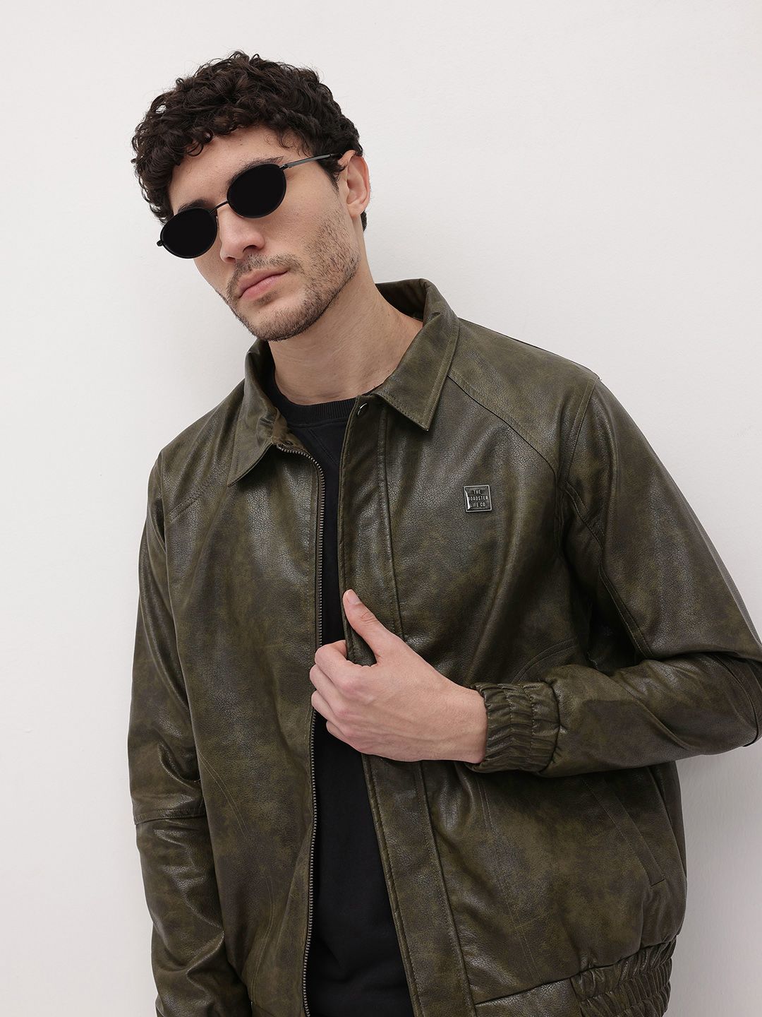 Roadster Solid Black Leather Jacket - Buy Roadster Solid Black