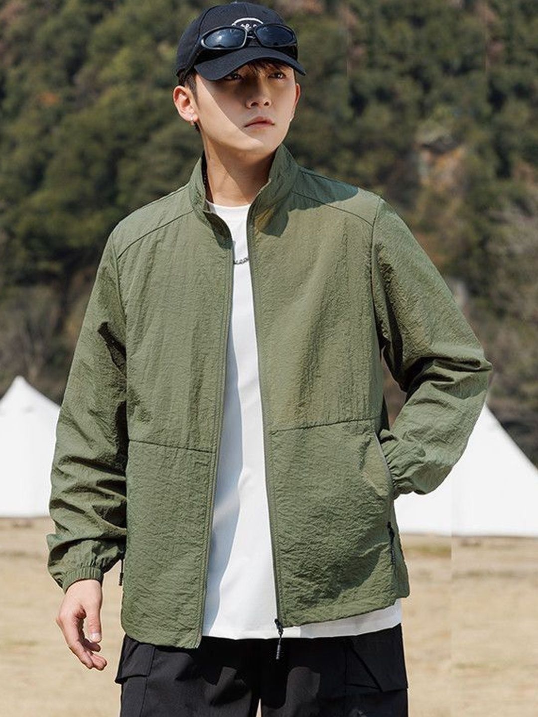 StyleCast x Revolte Stand Collar Leather Jacket