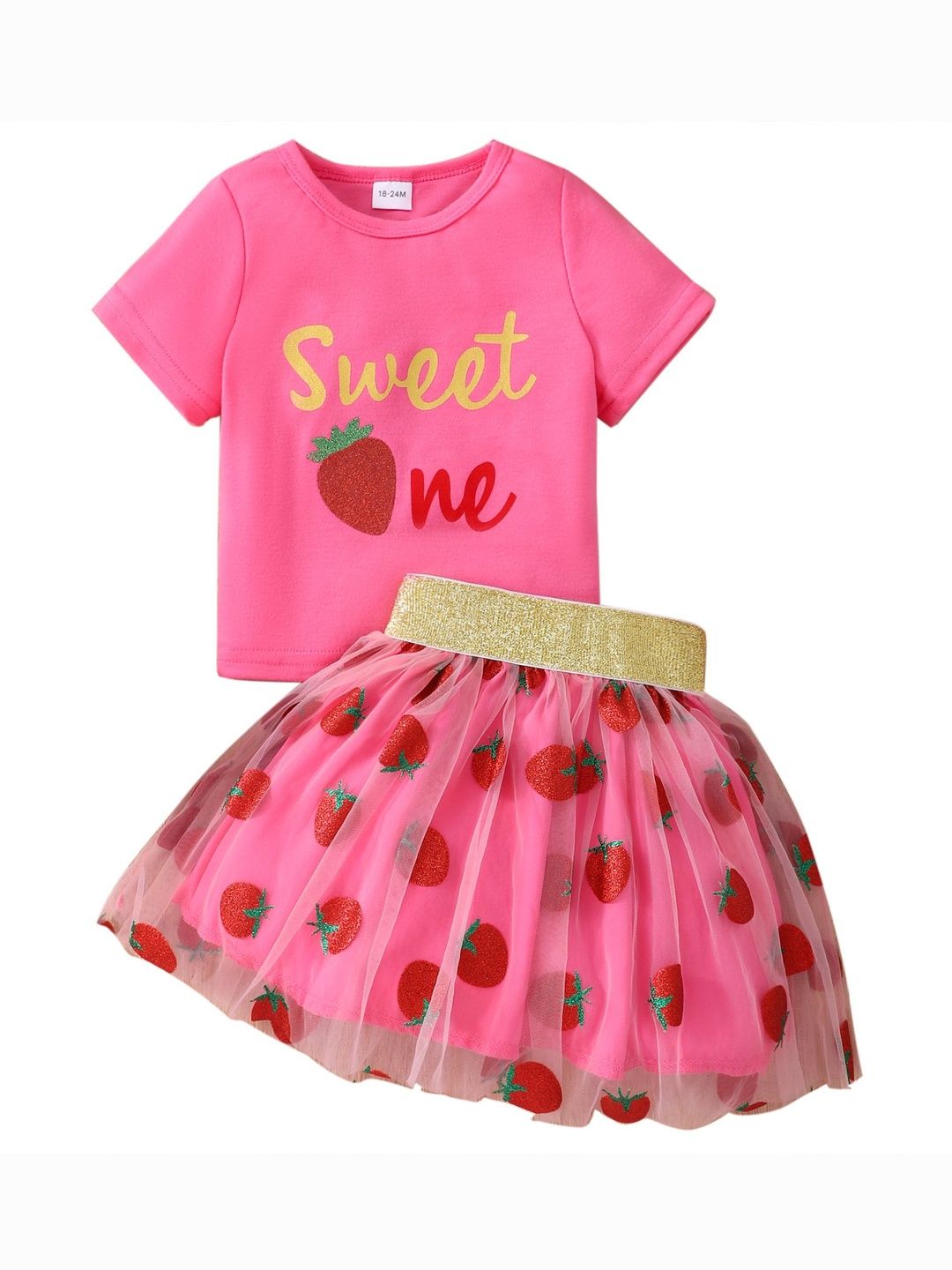 StyleCast x Revolte Girls Printed Round Neck T-shirt With Skirt