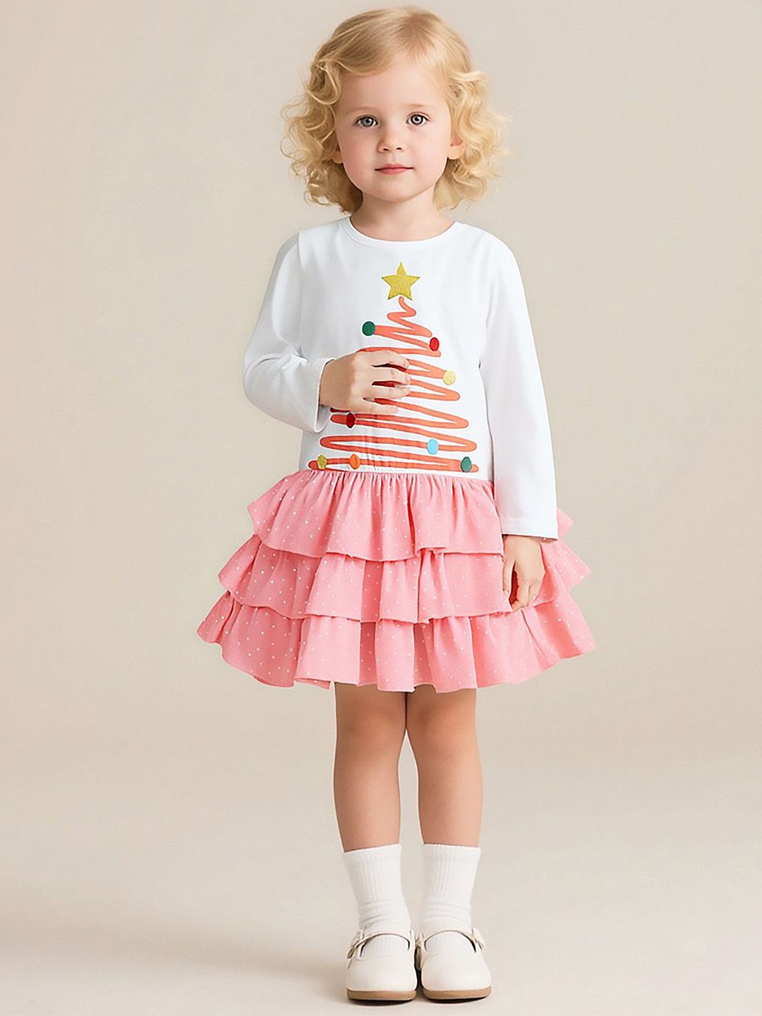 INCLUD Girls Striped Drop-Waist Dress