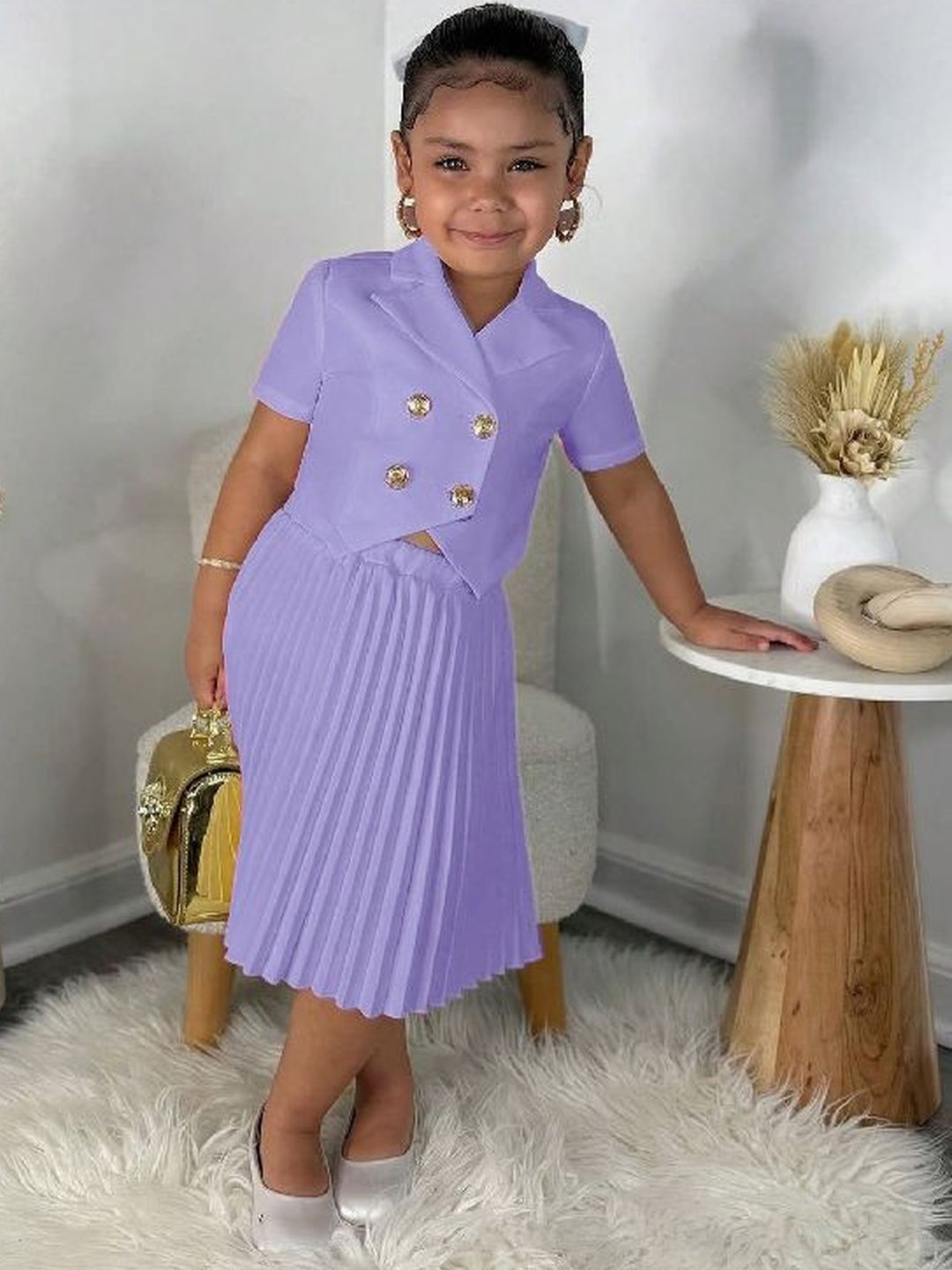 StyleCast x Revolte Girls Shirt Collar Top With Skirt
