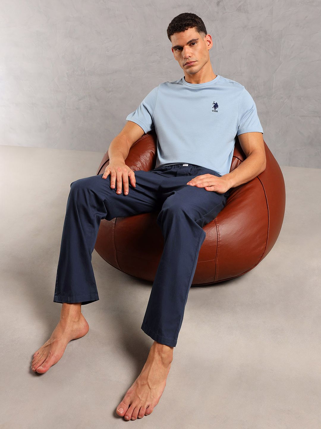 U.S. Polo Assn. Men Pure Cotton Straight-Leg T-Shirt & Pyjamas