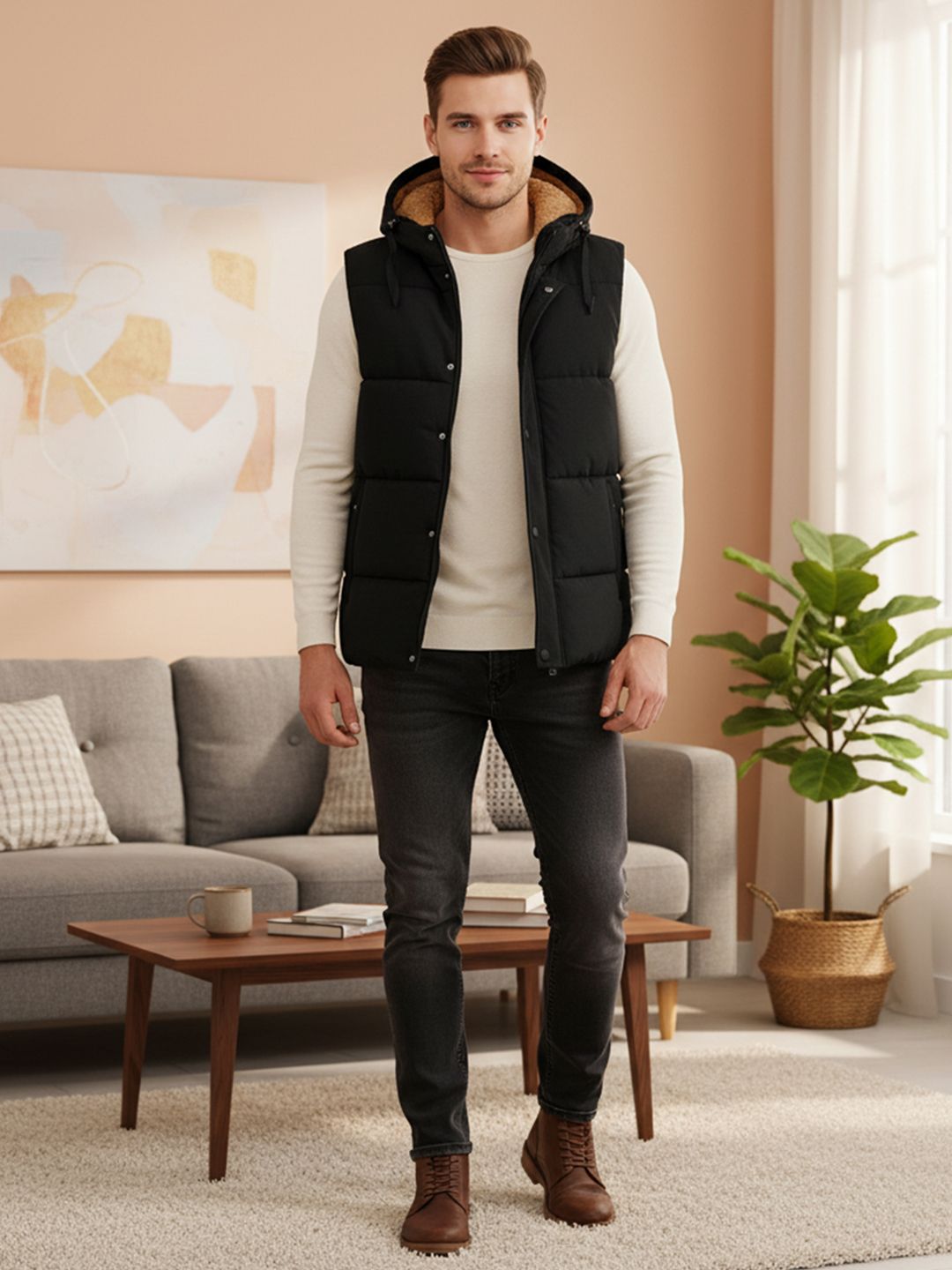 Mast & Harbour Men Long Sleeves Open Front Jacket