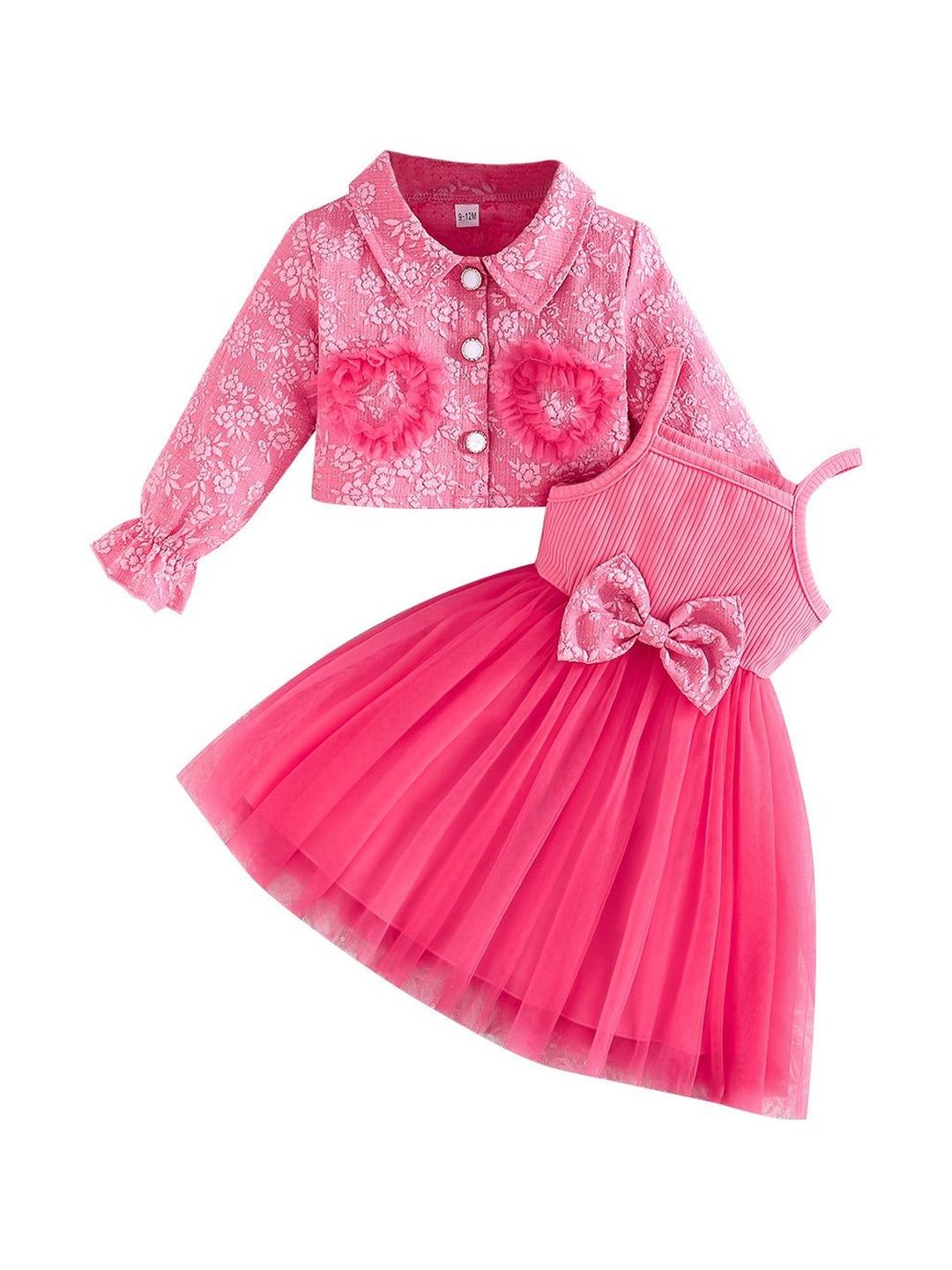 StyleCast x Revolte Infants Girls Printed Shirt Collar Coat With Skirt