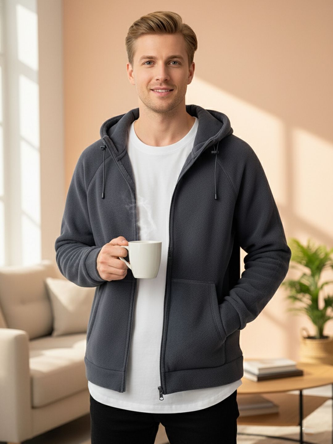 Mast & Harbour Men Shawl Collar Long Sleeves Bomber Jacket