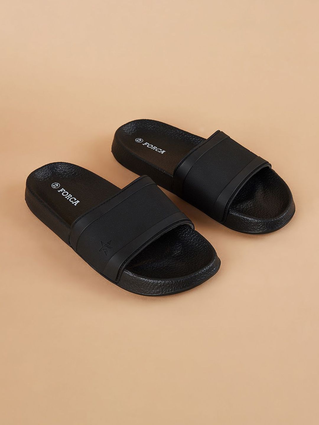 Forca Men Textured Open Toe Casual Sliders