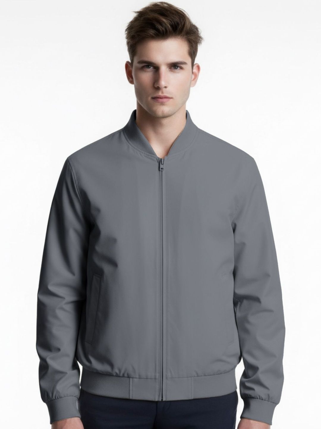 StyleCast x Revolte Stand Collar Leather Jacket
