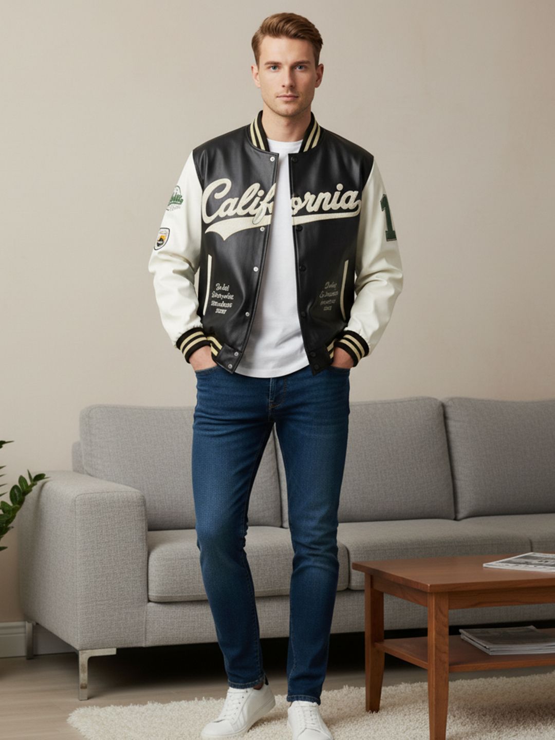 Mast & Harbour Men Graphic Printed Bomber Patchwork Jacket