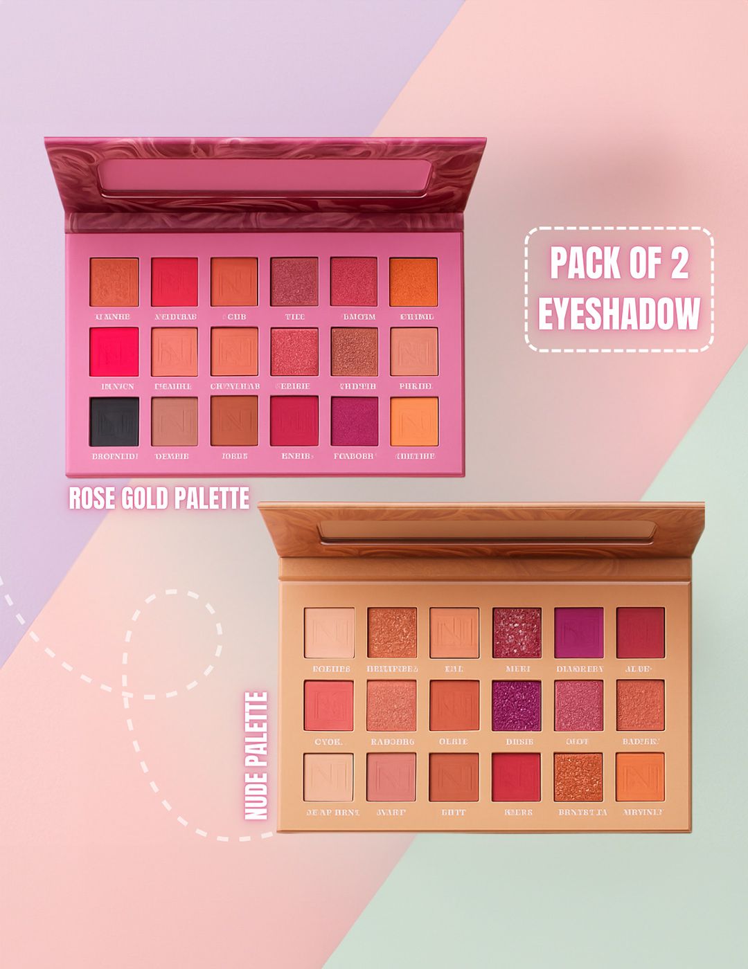 MINARA Long Lasting Eyeshadow Palette - 36 g - Nude- Rose Gold