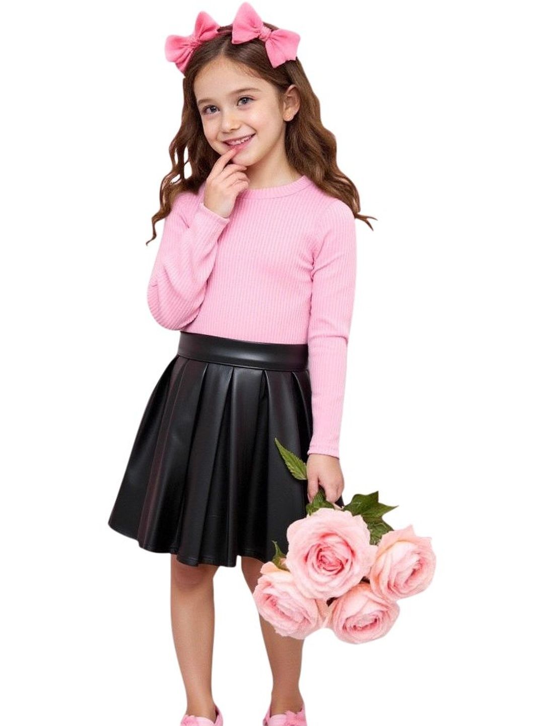 StyleCast x Revolte Girls Round Neck Top With Skirt