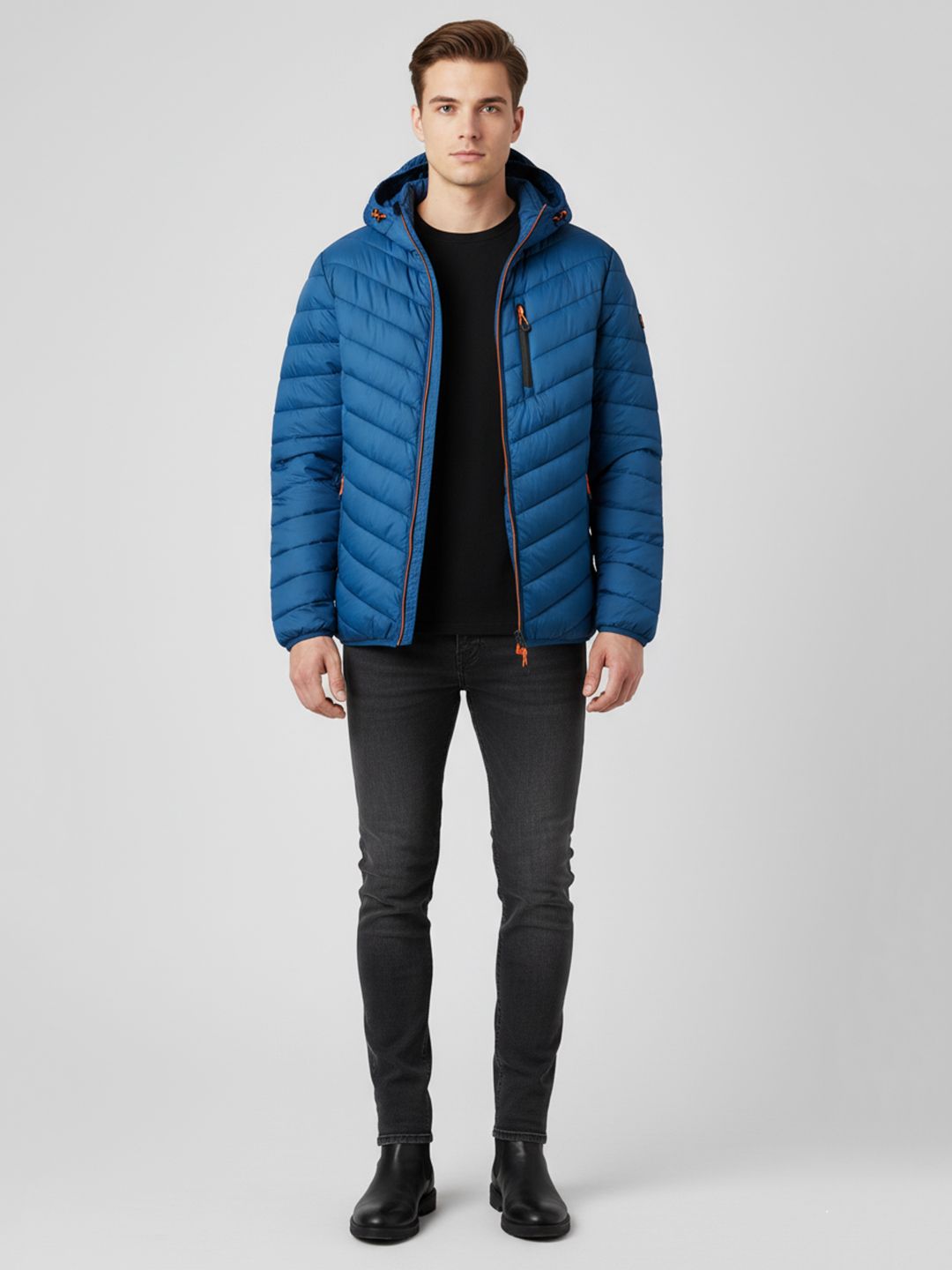 Mast & Harbour Men Polyester Puffer Jacket with Patchwork