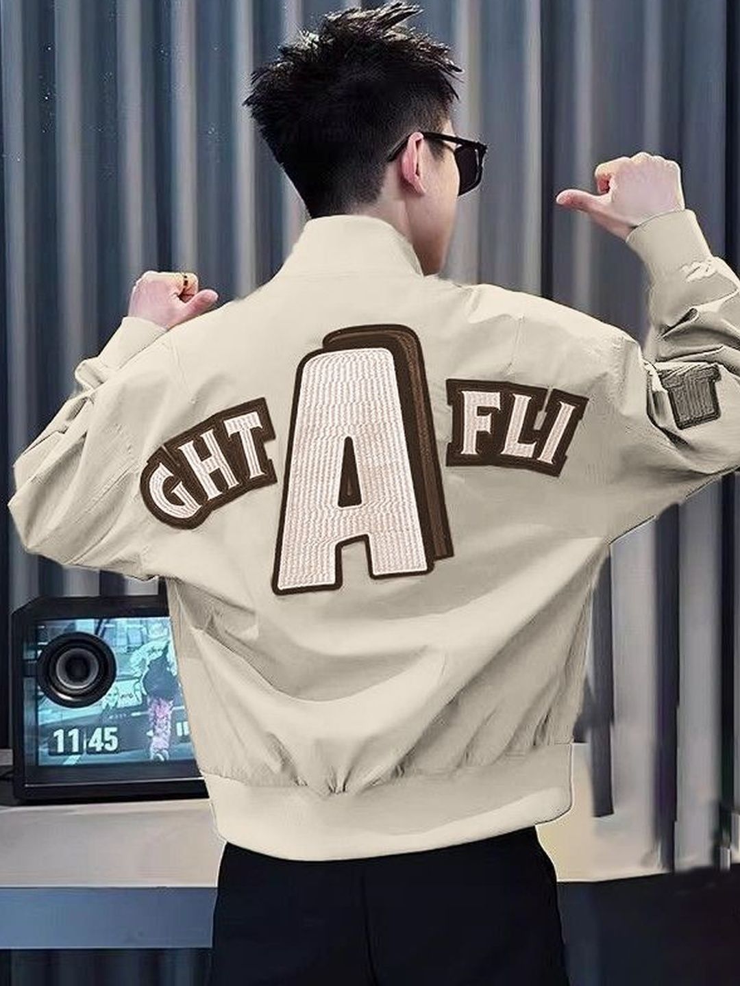 StyleCast x Revolte Spread Collar Leather Jacket