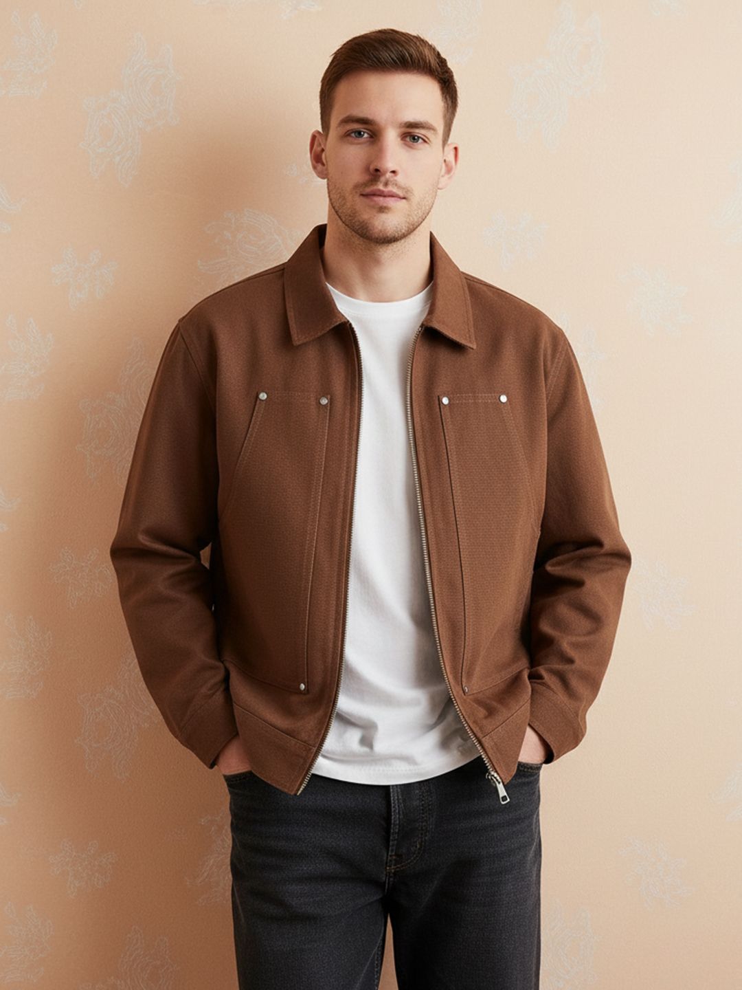 Mast & Harbour Men Spread Collar Long Sleeves Tailored Jacket