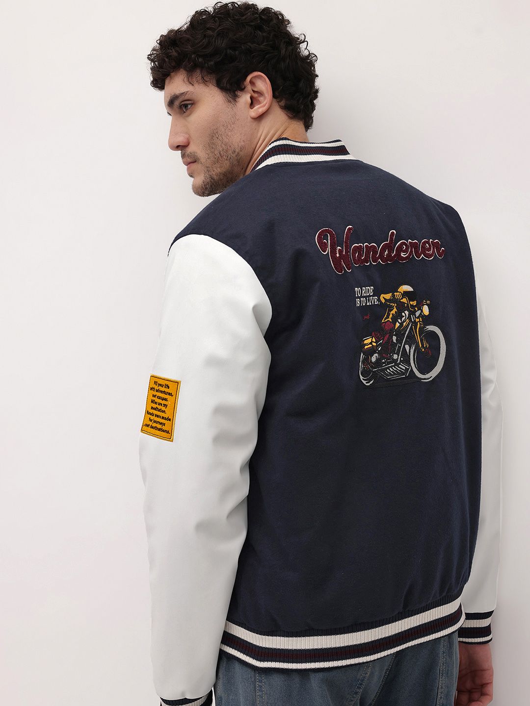 The Roadster Life Co. Applique Varsity Jacket