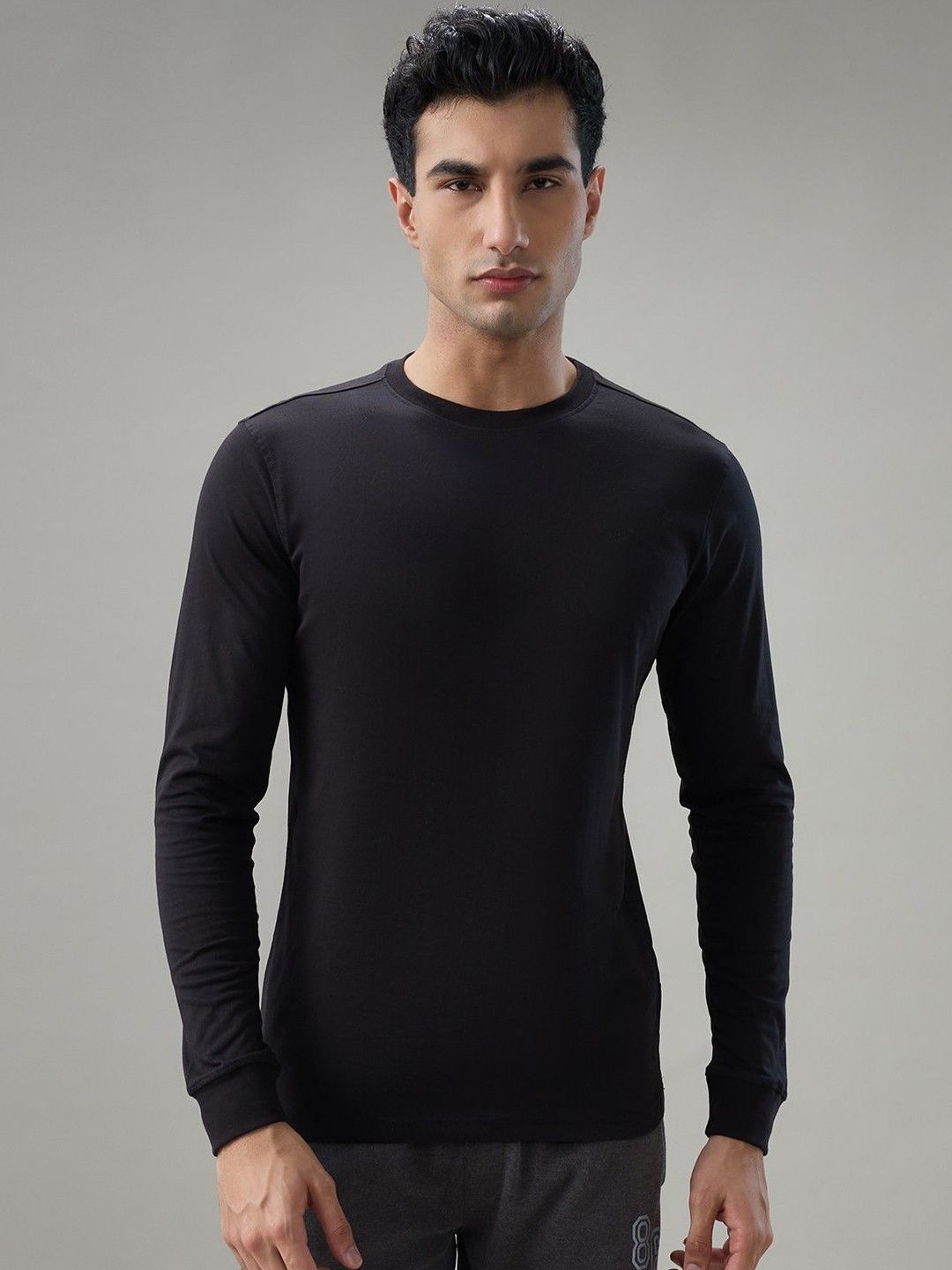 Park Avenue Round Neck Long Sleeves Pure Cotton T-shirt