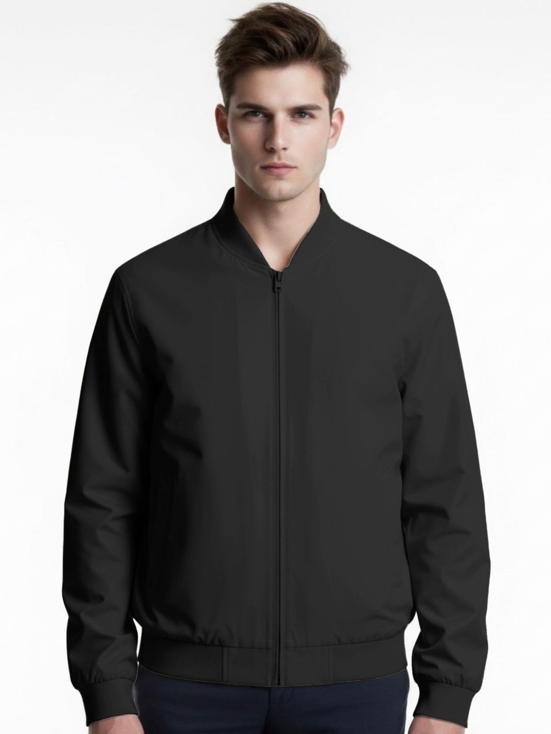 StyleCast x Revolte Stand Collar Leather Jacket