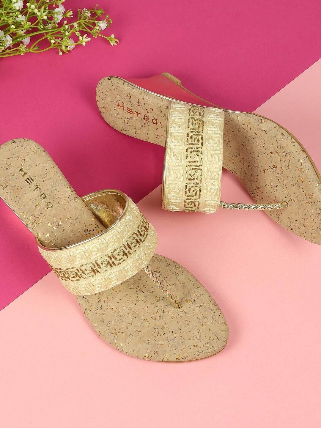 Metro Woven Design Wedge Sandals