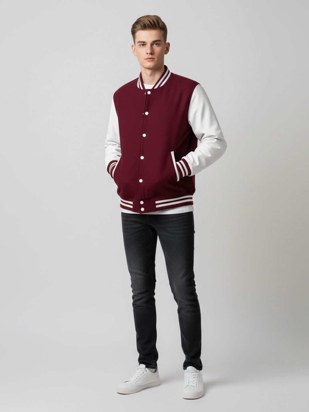 Mast & Harbour Men Polka Dots Printed Embroidered Spread Collar Regular Tailored Jacket