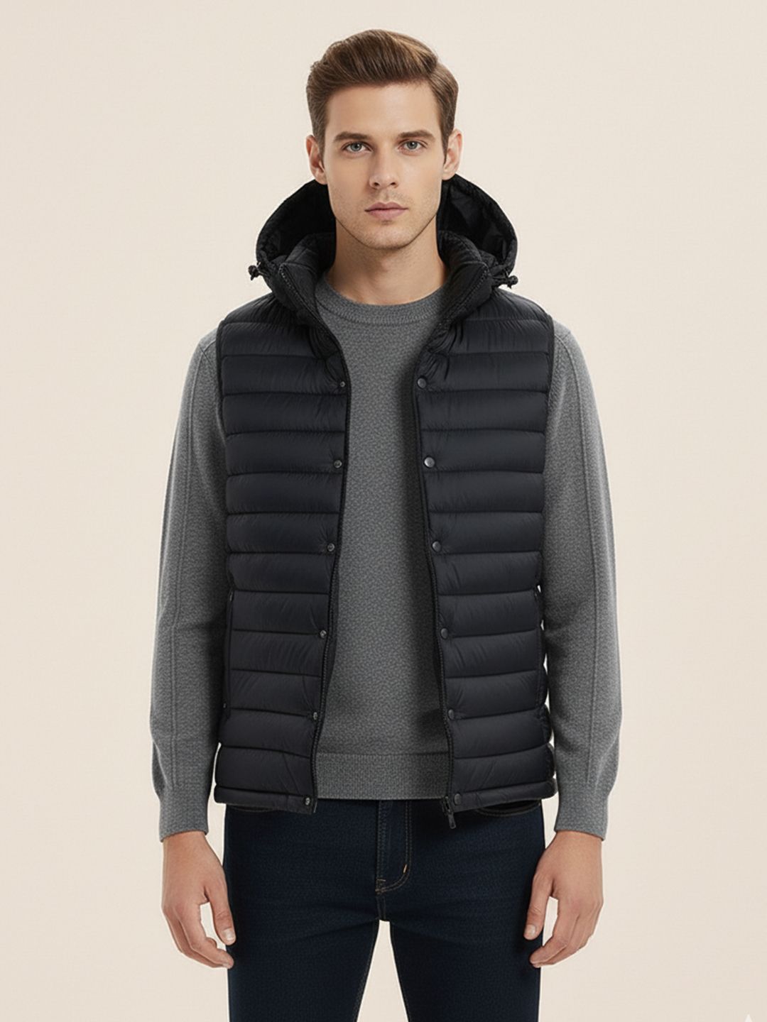 Mast & Harbour Striped Puffer Jacket