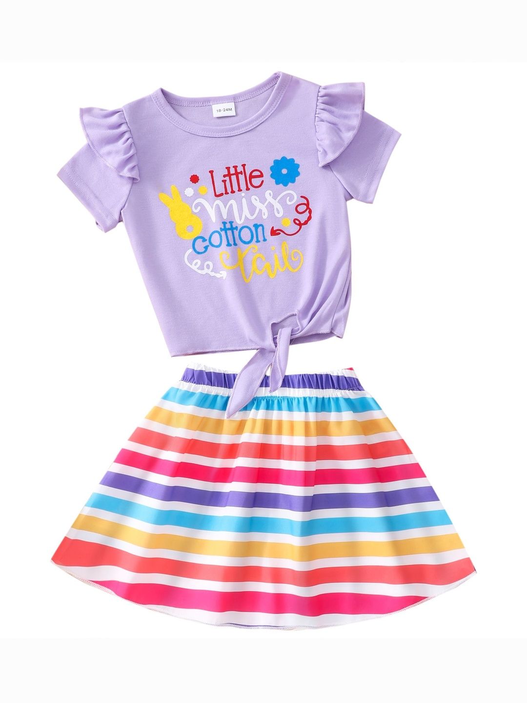 StyleCast x Revolte Girls Printed Round Neck T-shirt With Skirt