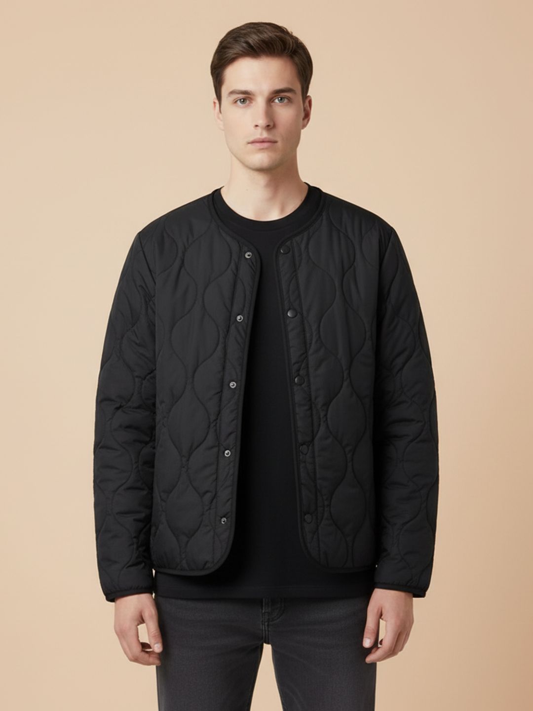 Mast & Harbour Men Colourblocked Polyester Quilted Jacket with Embroidered