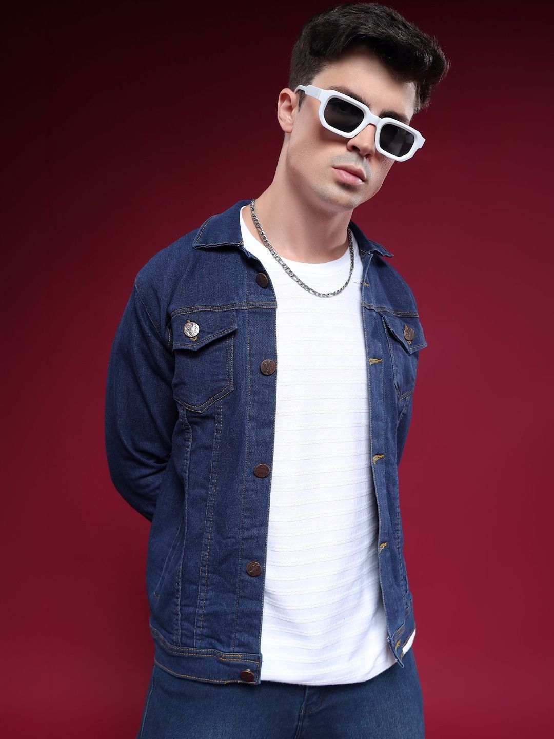 SZN Men Colourblocked Outdoor Denim Jacket