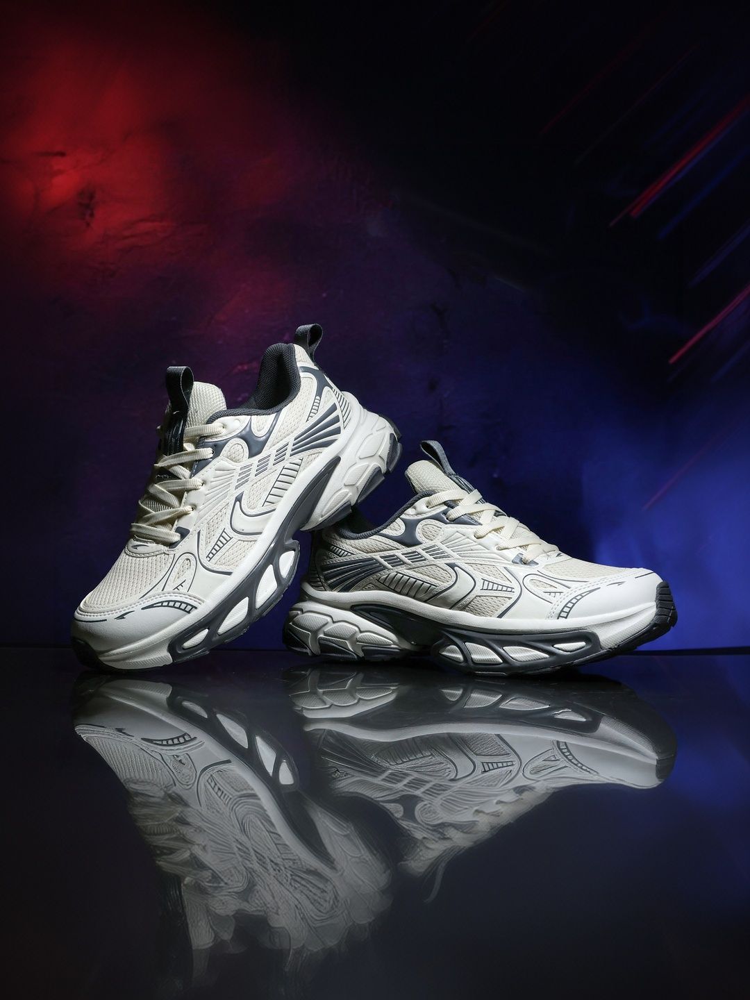 ASIAN Men Beige Mesh Non-Marking Running Sports Shoes