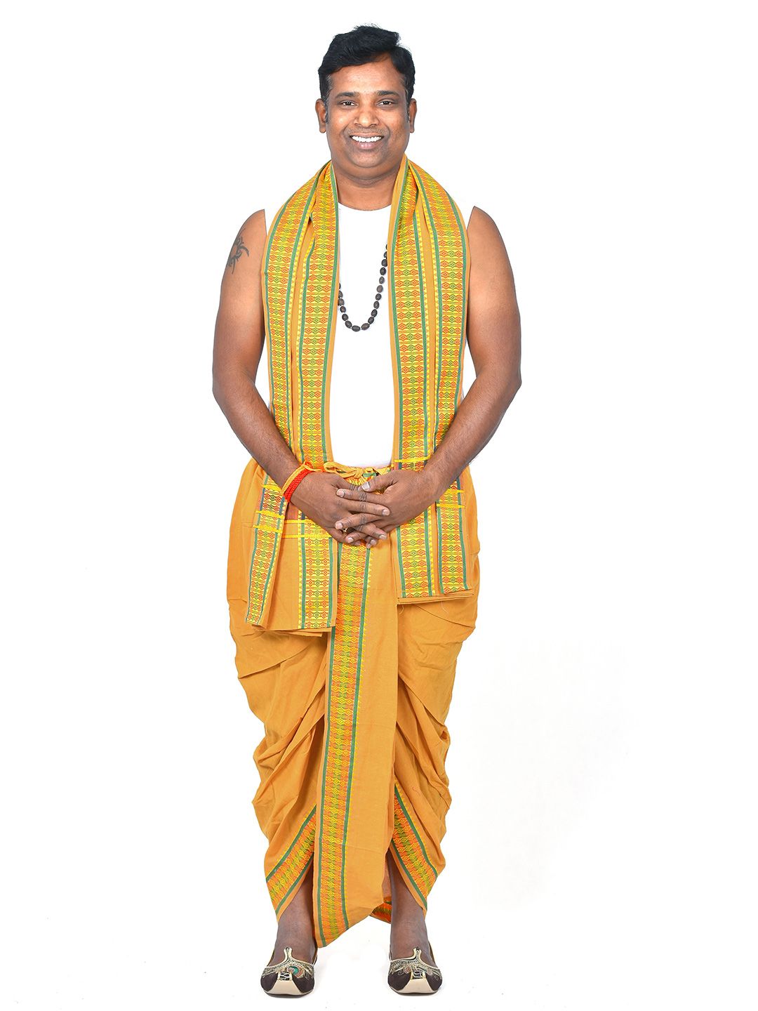 TUNI MANI Readymade Dhoti Pant With Pocket and Towel Set