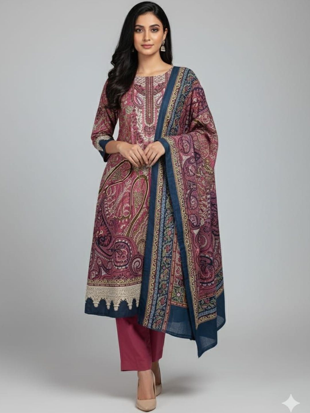 Silakaari Printed Unstitched Dress Material