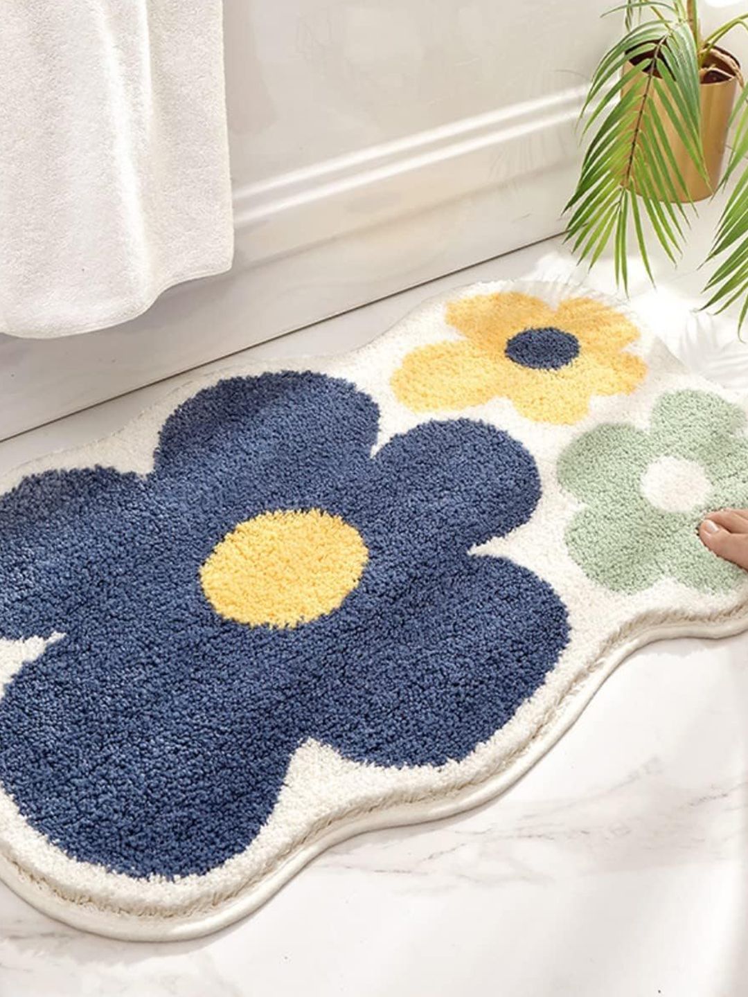 Homio Blue Anti-Slip Microfibre 2000GSM Bath Rug