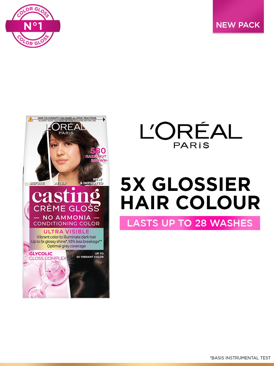 LOreal LOreal Paris Casting Creme Gloss With Glycolic Gloss Complex - Hazelnut Brown 580