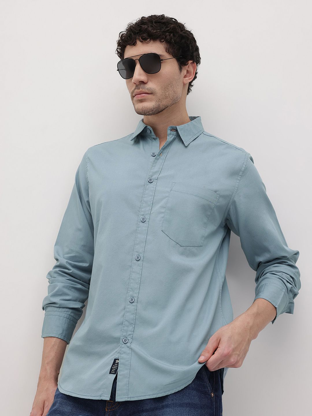 The Roadster Life Co. Pure Cotton Spread Collar Casual Shirt