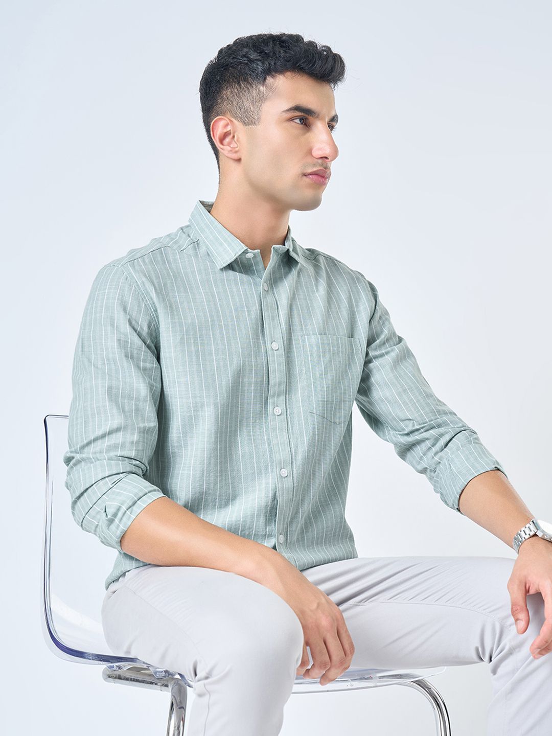 Peregrine by Pantaloons Men Striped Casual Shirt