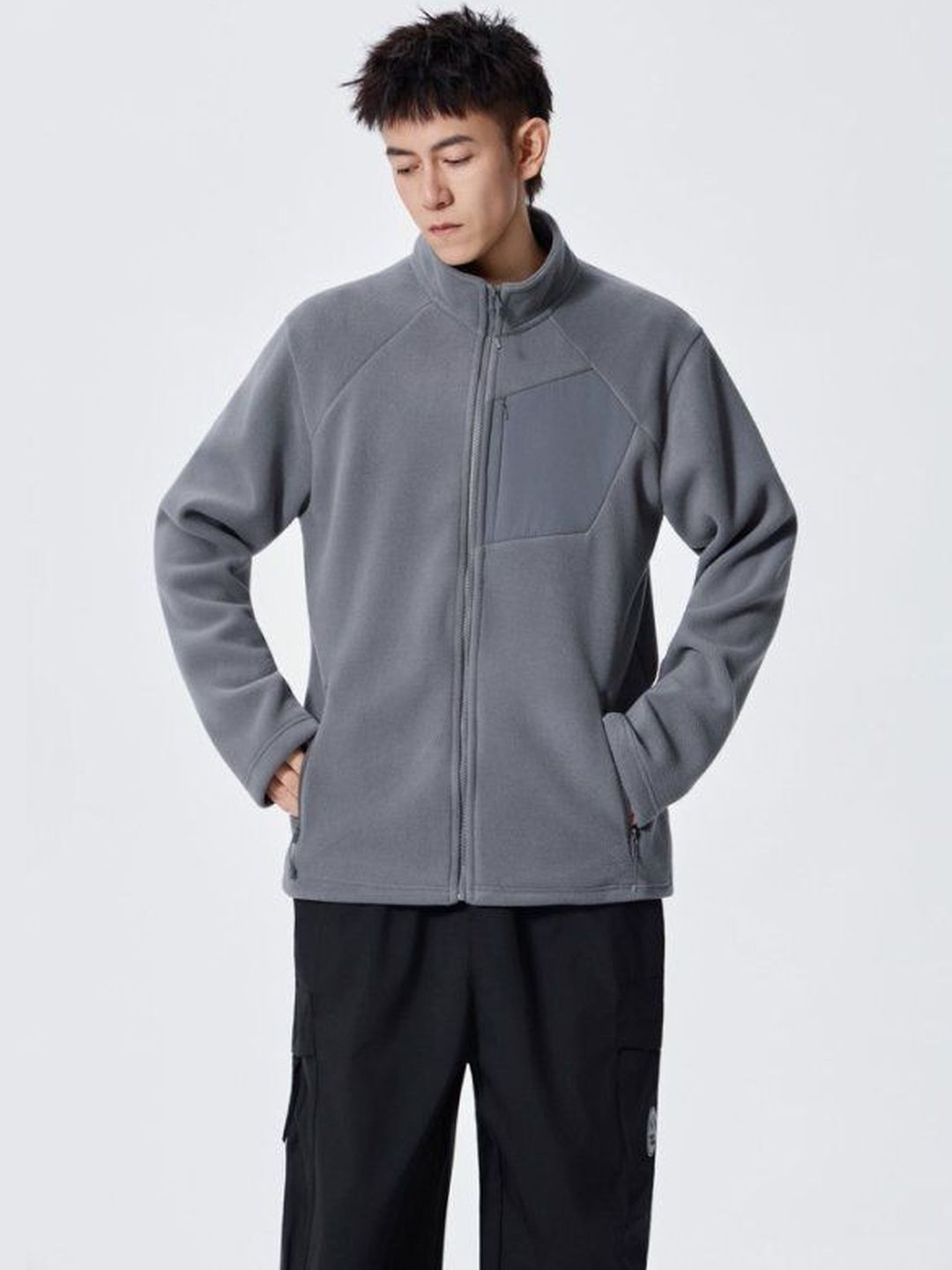 Mast & Harbour Stand Collar Puffer Jacket With Patchwork