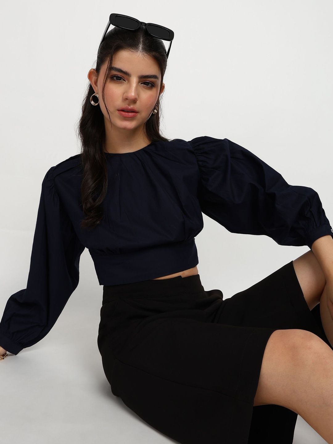 Asami Asami Puff Sleeve Cotton Crop Top