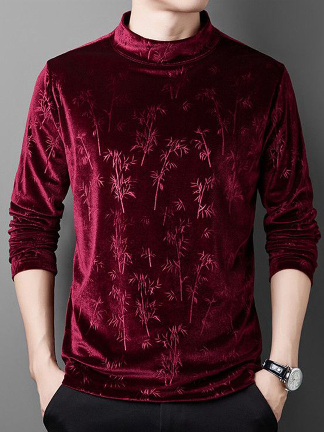StyleCast x Revolte Mock Collar Printed Sweatshirt