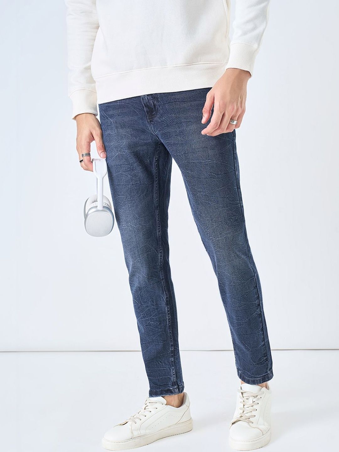 SF JEANS by Pantaloons Men Slim Fit Mid-Rise Light Fade Jeans