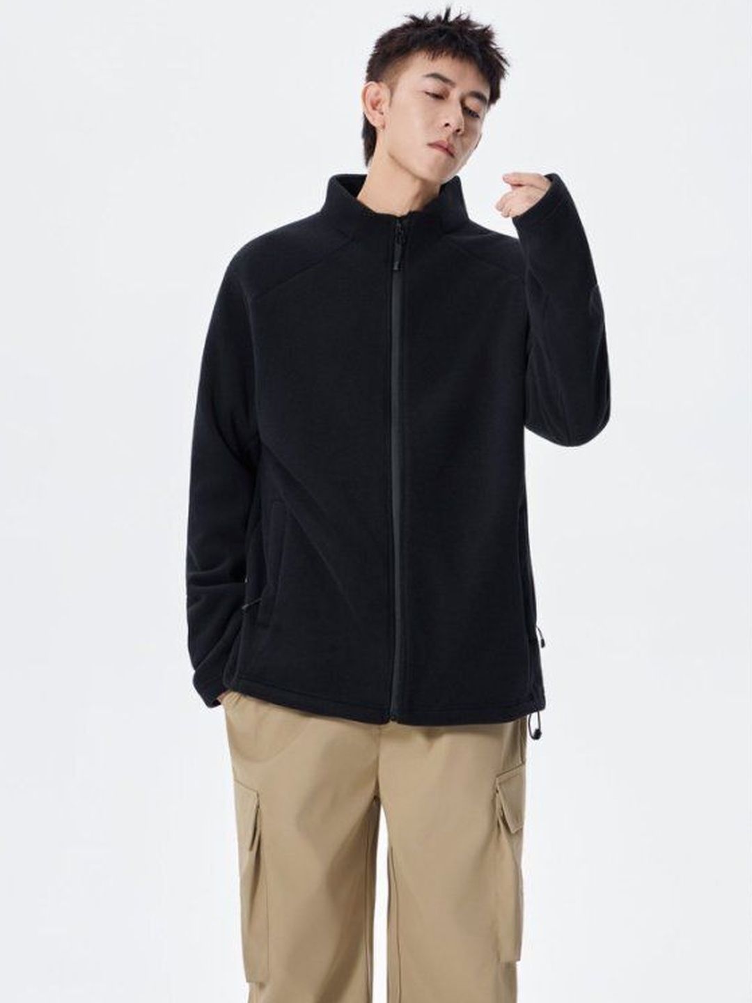 Mast & Harbour Stand Collar Open Front Jacket