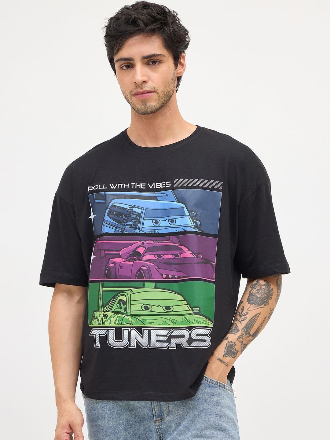 Wear Your Mind Men Cars Printed Pure Cotton T-shirt