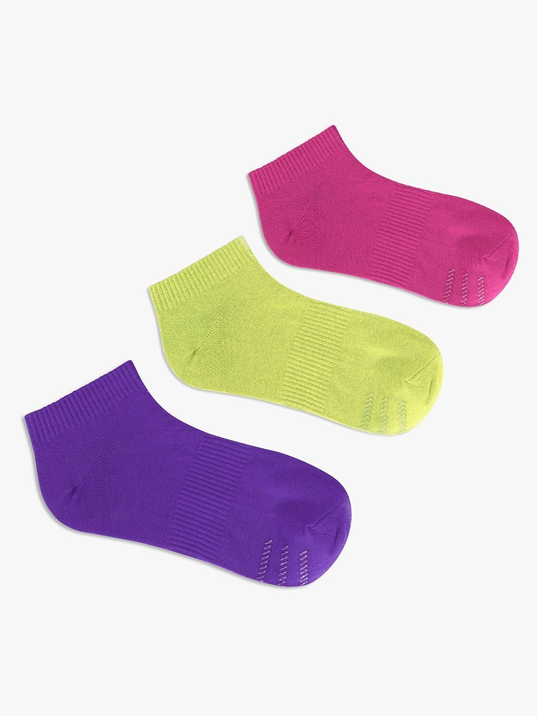 TOFFCRAFT Unisex Set of 3 Men Cotton Striped Ankle Length Socks