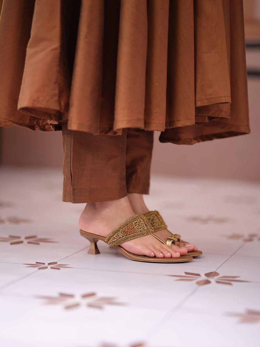 Embellished Block Sandals ERIDANI Women Embellished Open Toe Block Sandals