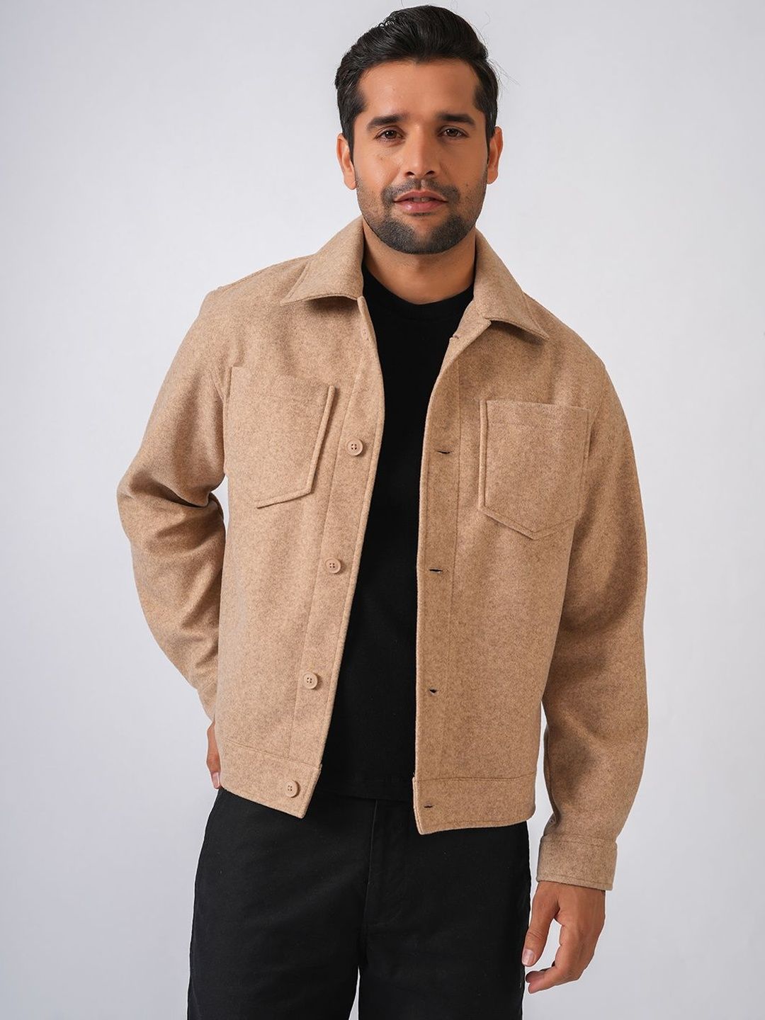 Buy PERCH Men Woollen Lightweight Crop Tailored Jacket - Jackets