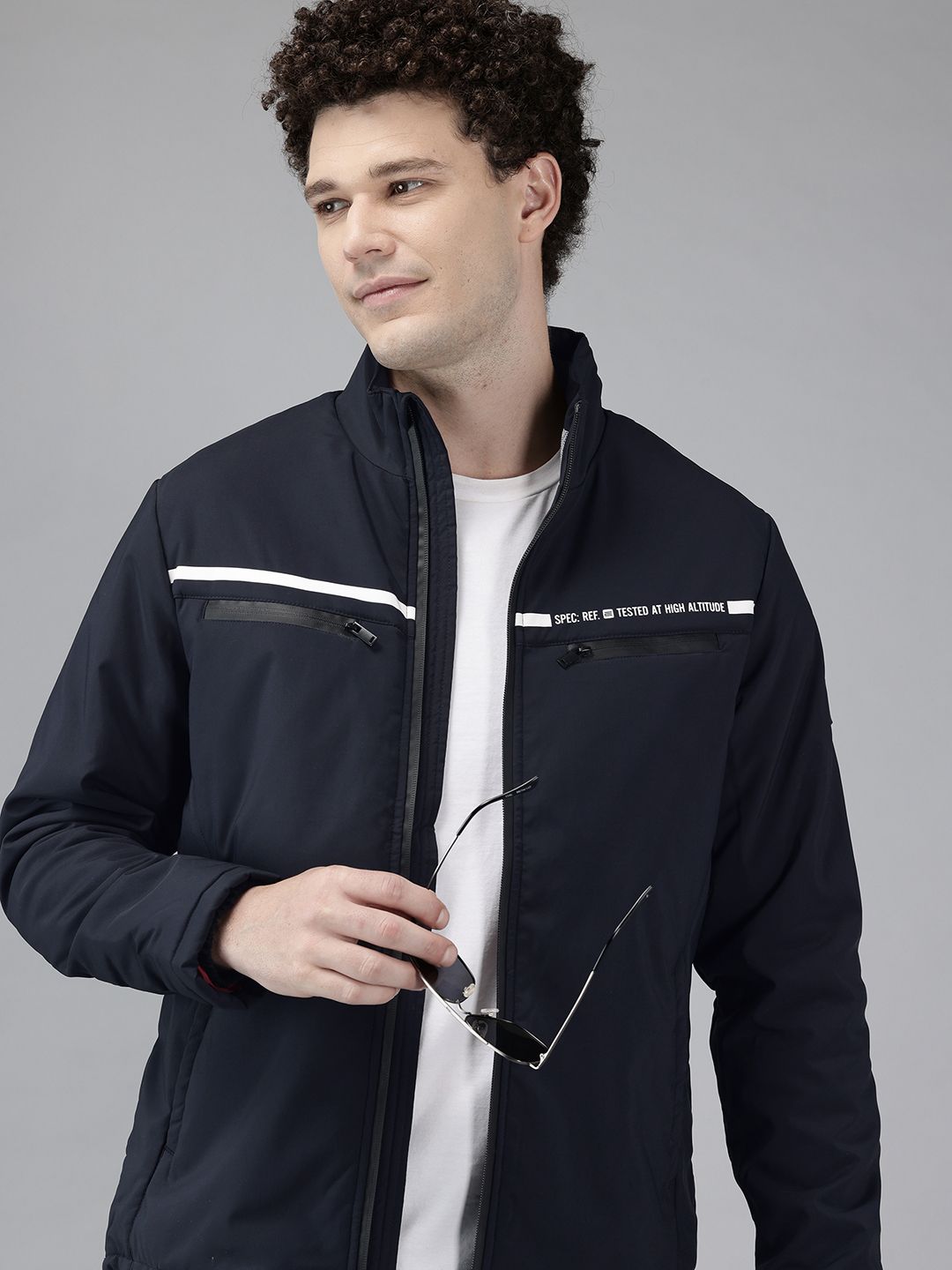 METTLE Striped Detail Padded Jacket